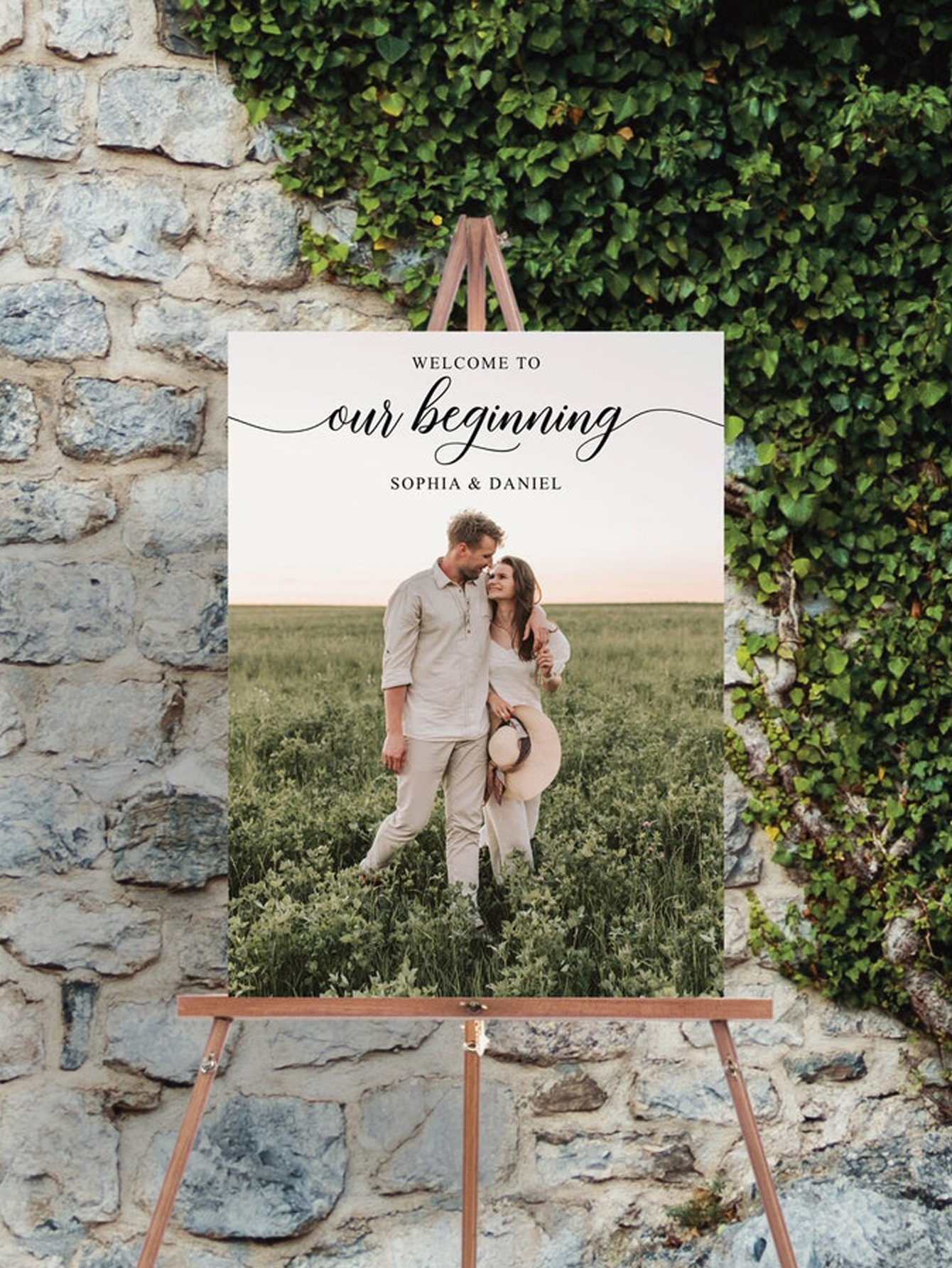 PVC wedding sign with customizable photo